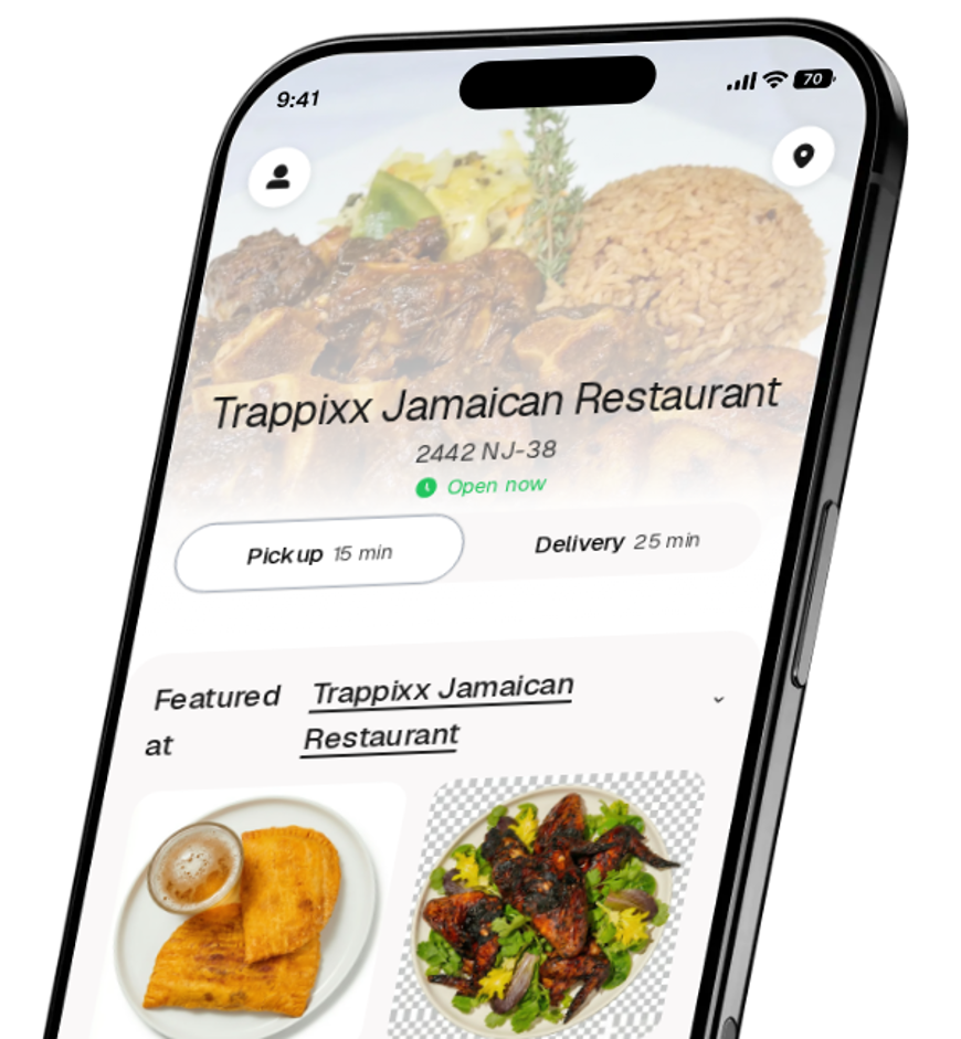 Trappixx Jamaican Restaurant app preview