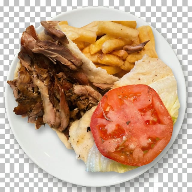 Jerk Chicken Sandwich & Potato Wedges.