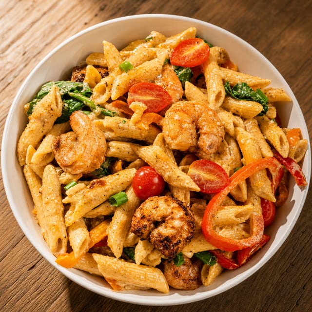 Shrimp Rasta Pasta.