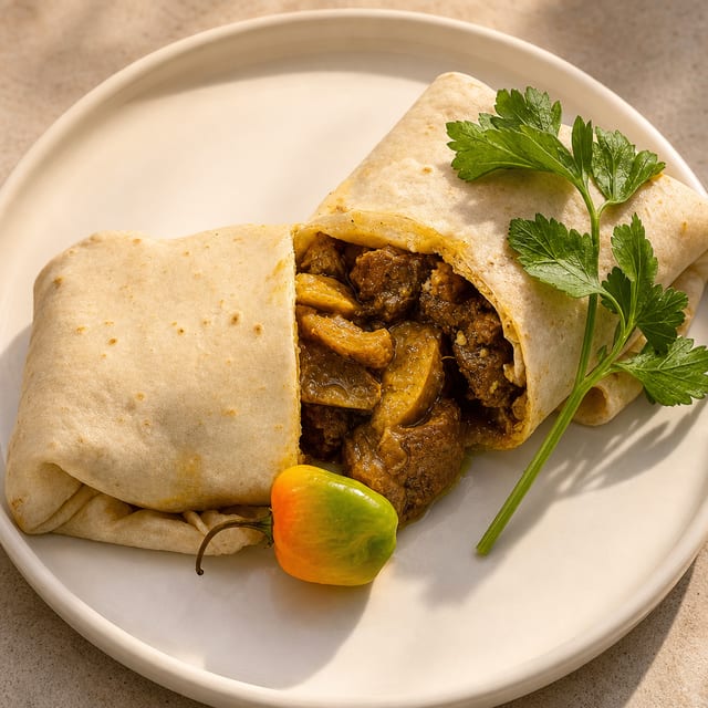 Curry Chicken Roti.