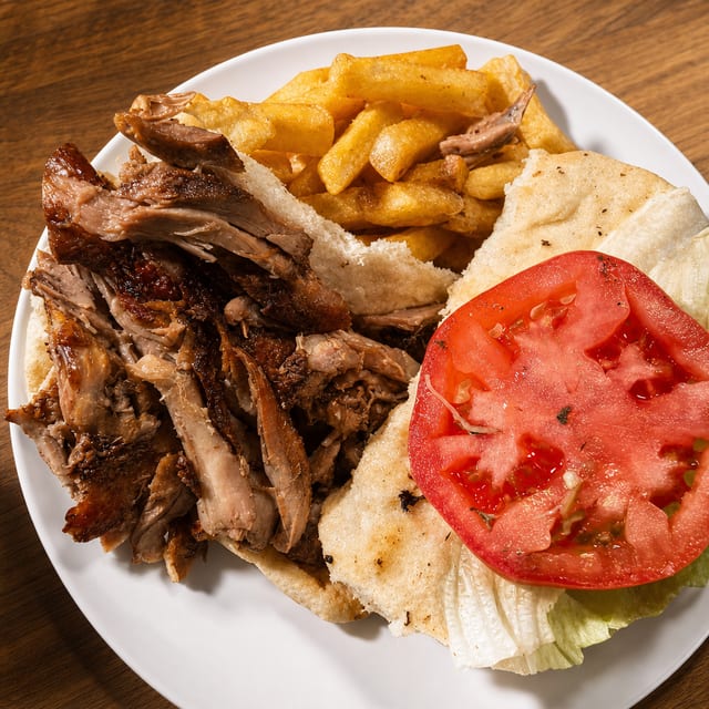 Jerk Chicken Sandwich & Potato Wedges.